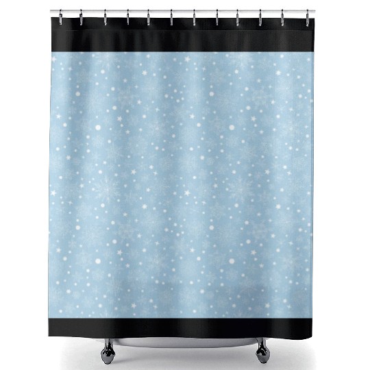 Light Blue Snowflakes Pattern Shower Curtains