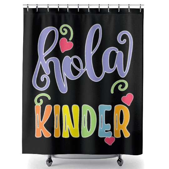 Hola Kinder Spanish Teacher Equipo Shower Curtains
