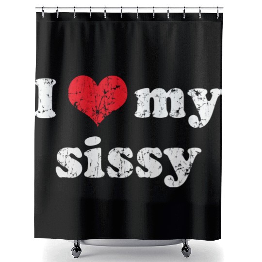 I Love Heart My Sissy Family Brother Sister Shower Curtains