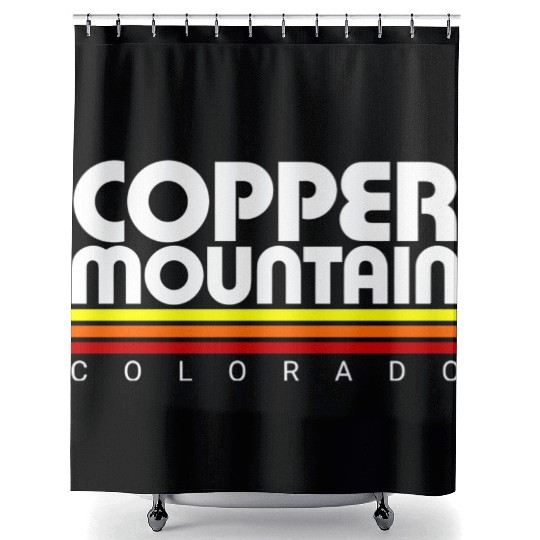 Retro Copper Mountain Colorado Shower Curtains