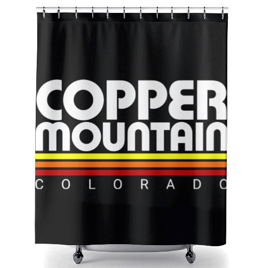 Retro Copper Mountain Colorado Shower Curtains