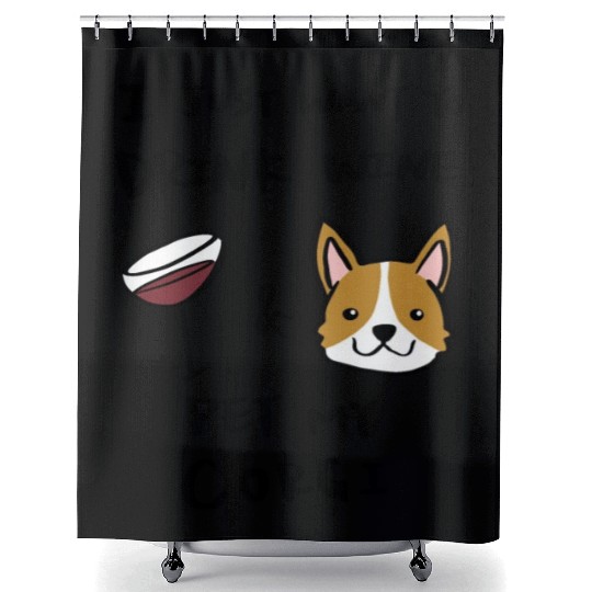 I Just Want To Drink Wine Corgi Shower Curtains