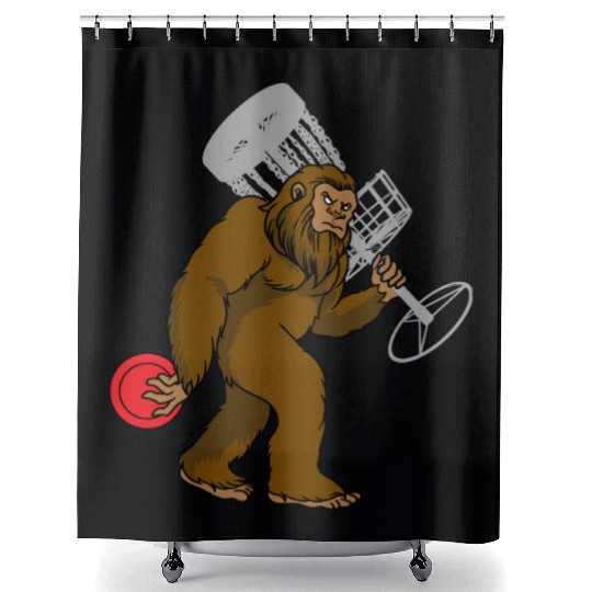 Disc Golf Ape Man Shower Curtains