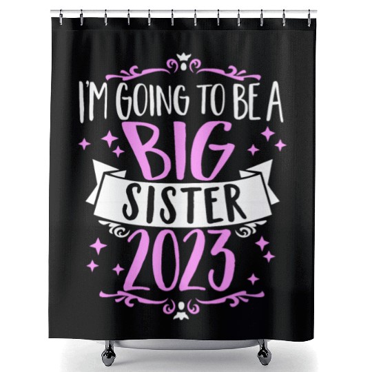 Going to be a Big Sister 2023 Pregnancy Big Sis Shower Curtains