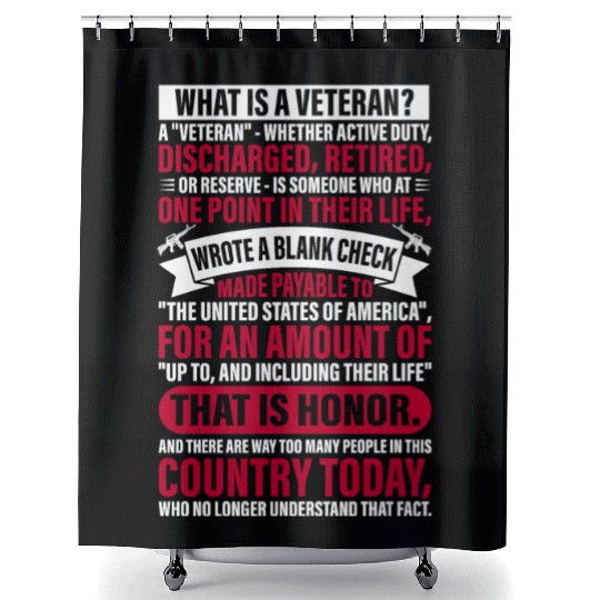 US Veteran Defination Veterans Day Patriotic Ameri Shower Curtains