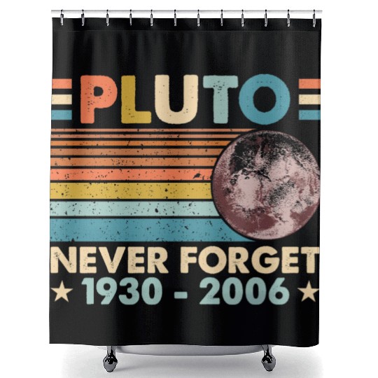 Pluto Never Forget Astronomy Space Science Nerd Shower Curtains