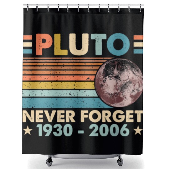 Pluto Never Forget Astronomy Space Science Nerd Shower Curtains