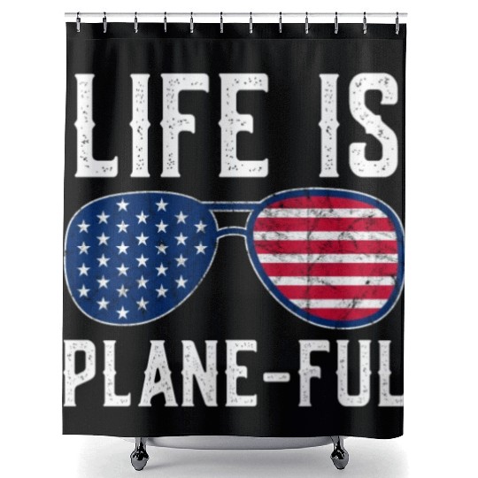 Airline Pilot Aviation Themed Pun For a Corporate Shower Curtains