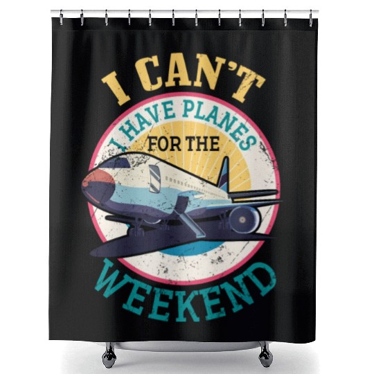Airline Pilot Aviation Themed Pun For a Corporate Shower Curtains