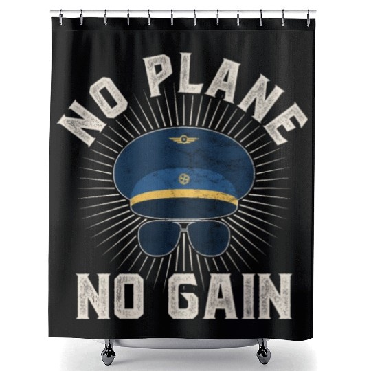 Airline Pilot Aviation Themed Pun For a Corporate Shower Curtains