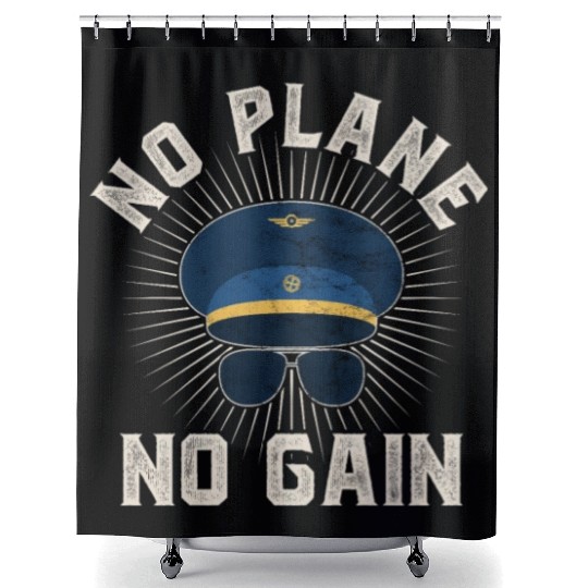 Airline Pilot Aviation Themed Pun For a Corporate Shower Curtains