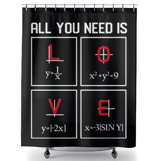 all you need is love Math Design Shower Curtains