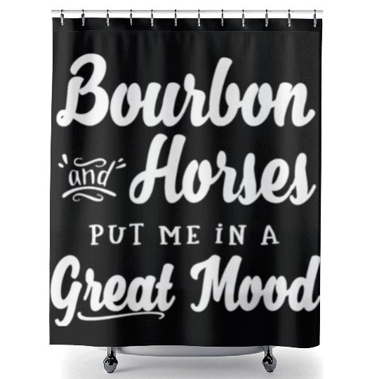 Mens Bourbon and Horses Great Mood Fun Kentucky Shower Curtains