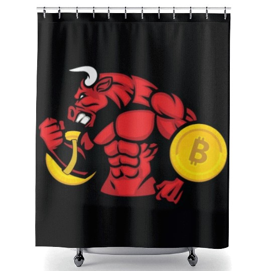 Bitcoin lover Bull BTC logo Crypto lover Hodl Shower Curtains