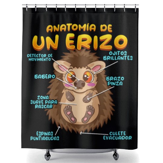 Anatomy Of A Funny Hedgehog Shower Curtains