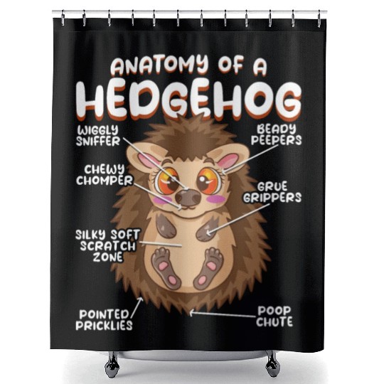 Anatomy Of A Funny Hedgehog Shower Curtains