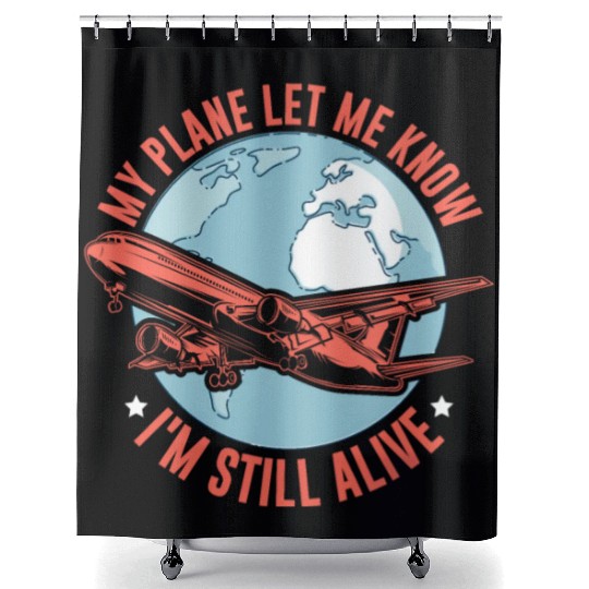 Airline Pilot Pun Aircraft Pilot Shower Curtains