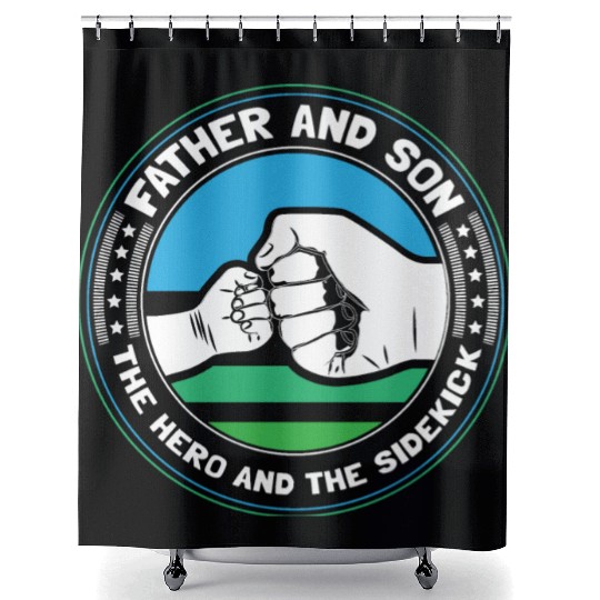Father And Son Newborn Family Shower Curtains