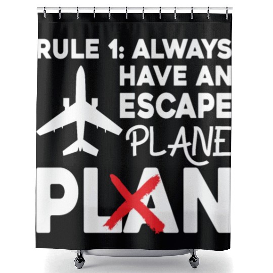 Airline Pilot Pun Escape Plane Aircraft Pilot Shower Curtains
