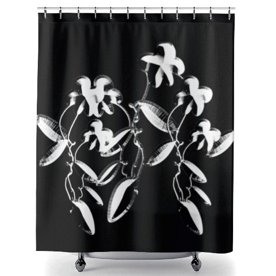 gray flowers nature glitter plants Shower Curtains