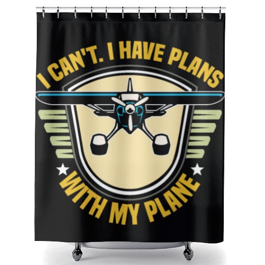 Airline Pilot Pun Aircraft Plans With My Plane Shower Curtains