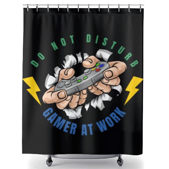 Do Not Disturb Gamer At Work-Gaming Lover Shower Curtains