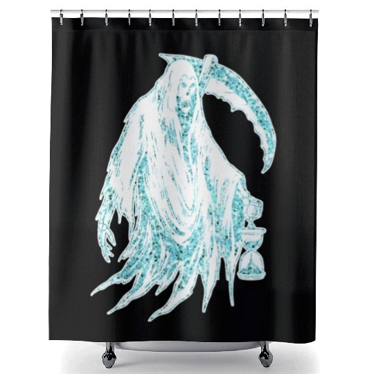 Funny Haloween Green Grim Reaper Costume Shower Curtains
