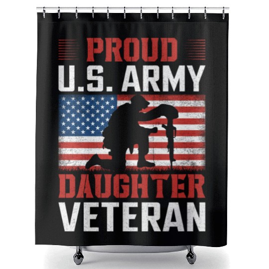 Proud US Army Daughter Veteran Shower Curtains