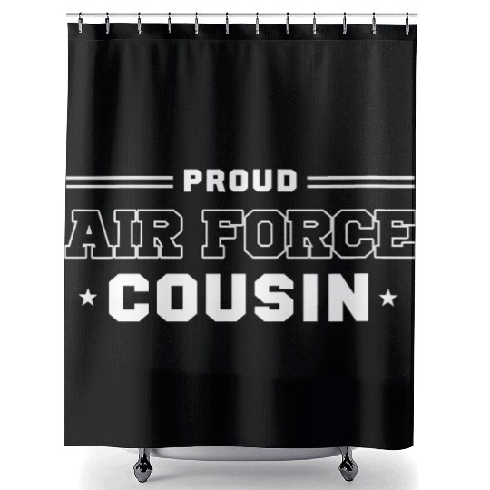 Womens Proud US Air Force Cousin Military Pride Shower Curtains