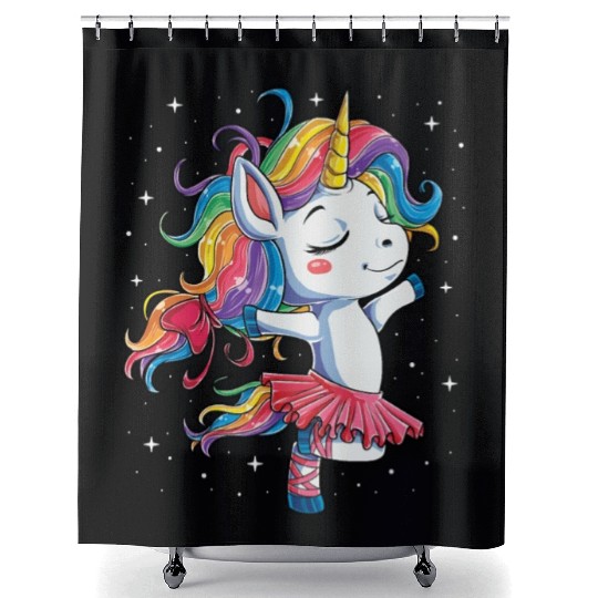 Unicorn Ballet Dancer Shower Curtains