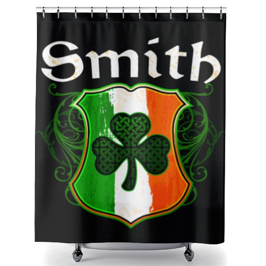 Smith Irish Surname Ireland Flag Shield Shamrock Shower Curtains