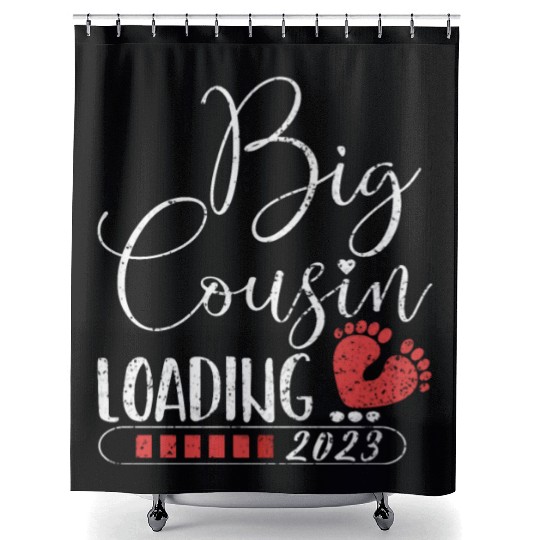 Big cousin loading 2023 for pregnancy announcement Shower Curtains