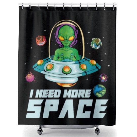 Alien Extraterrestrial Area 51 UFO Space Geek Gift Shower Curtains