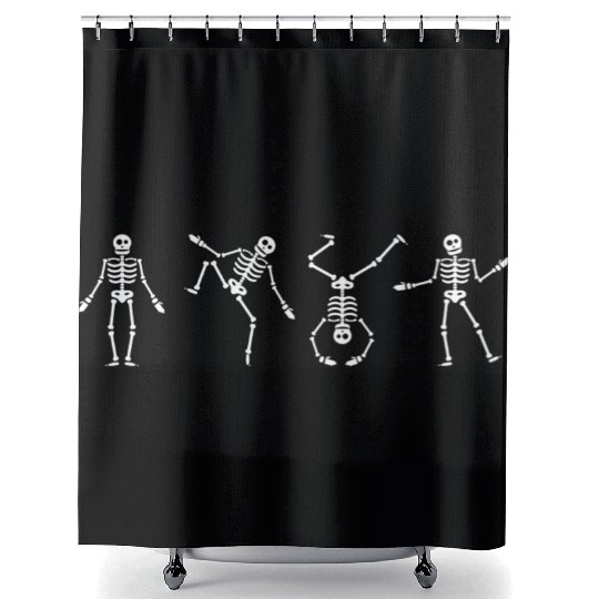 Dancing Skeleton Halloween Shower Curtains