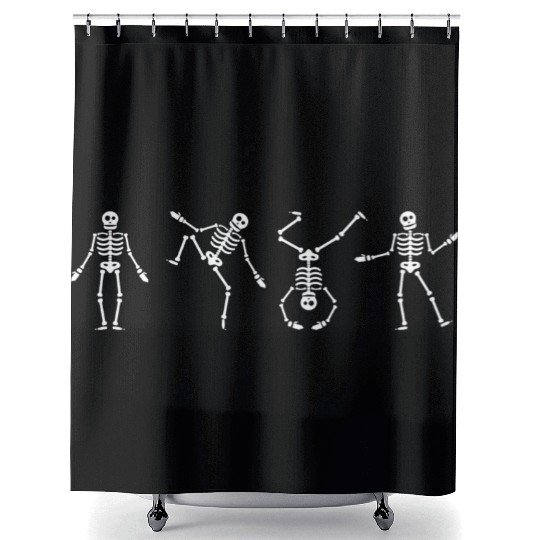 Dancing Skeleton Halloween Shower Curtains