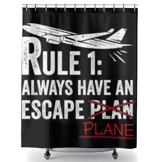 Airline Pilot Aviation Pun For a Corporate Pilot Shower Curtains