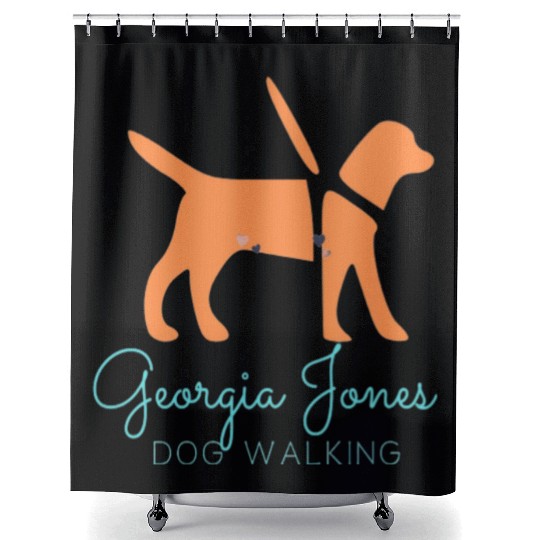 GEORGIA JONES DOG WALKING TESHIRT Shower Curtains