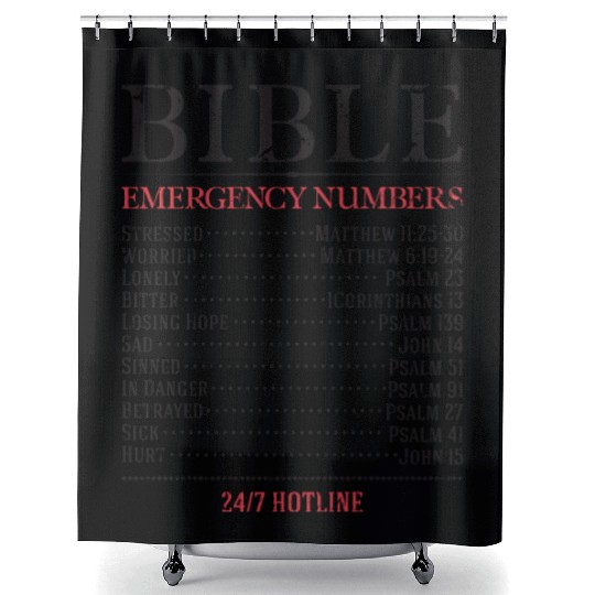 Bible Emergency Numbers 24 7 Hotline - rescue Shower Curtains