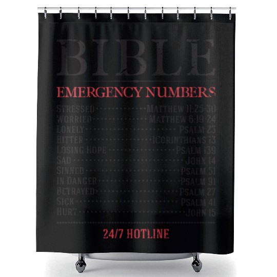 Bible Emergency Numbers 24 7 Hotline - rescue Shower Curtains
