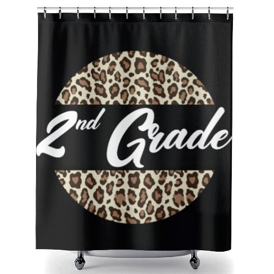 2nd Grade Cheetah Print School Teacher Student Shower Curtains