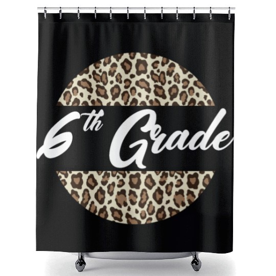 6th Grade Cheetah Print School Teacher Student Shower Curtains