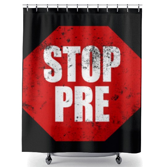 Stop Pre Marathon Running Gift Runner Stop Pre Shower Curtains