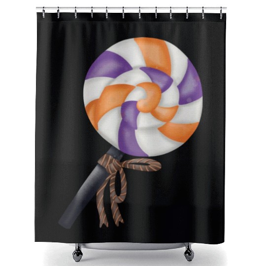 Halloween lollipop candy Shower Curtains