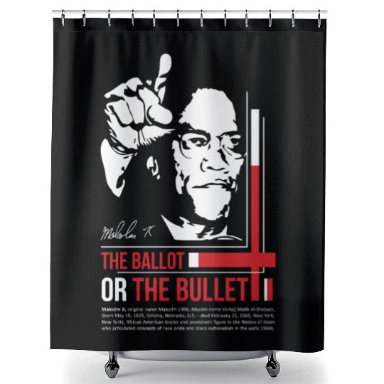 MALCOLM X Motivation quote Shower Curtains