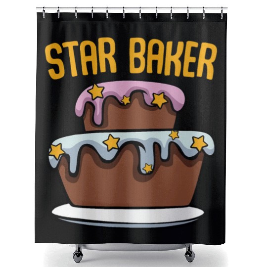 Star Baker Funny Cake Lover Baker Pastry Cooking Shower Curtains