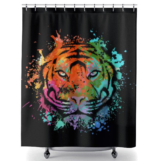 Abstract Tiger Shower Curtains