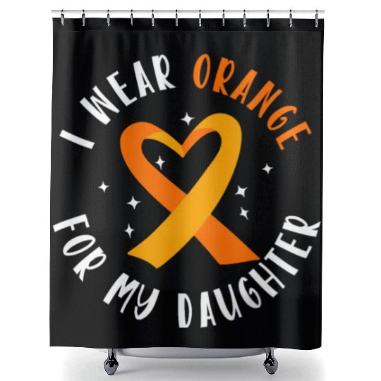 I Wear Orange For My Daughter Leukemia Awareness Shower Curtains