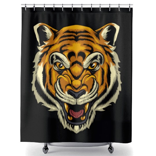 Tiger Head Shower Curtains
