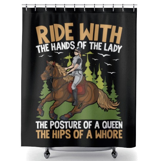 Ride With The Hands Of The Lady The Posture Of A Shower Curtains