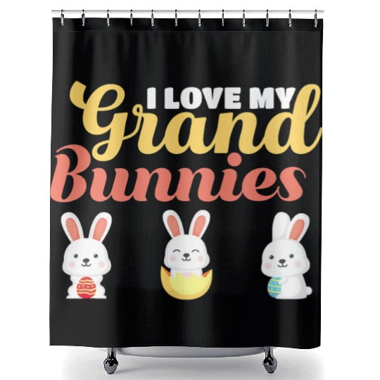 I Love My GrandBunnies Grandma Grandkids Easter T Shower Curtains